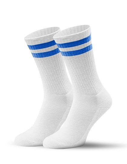Sportive Socken Blau Gestreift Weiß